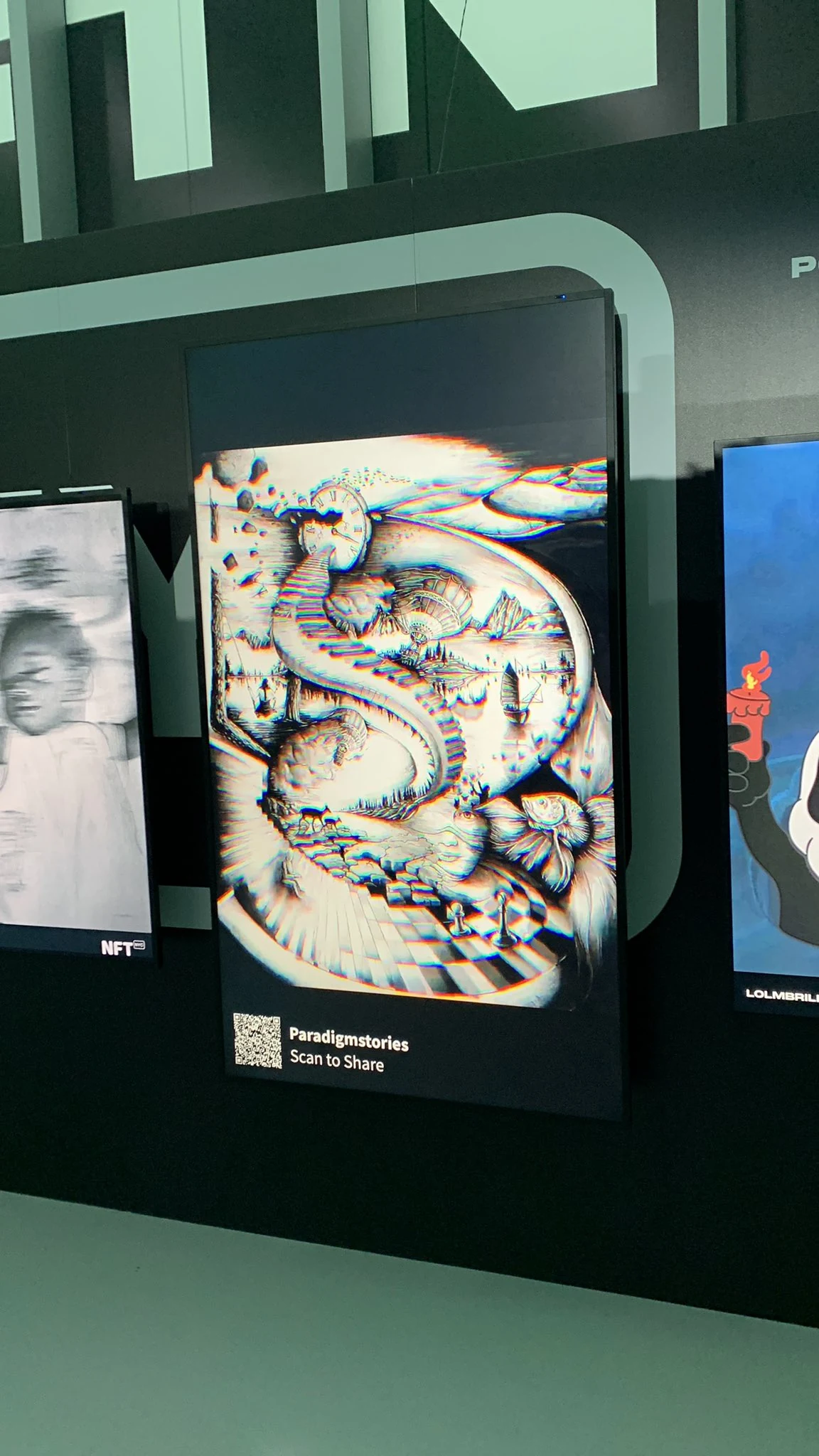 ParadigmStories artwork displayed at NFT.NYC