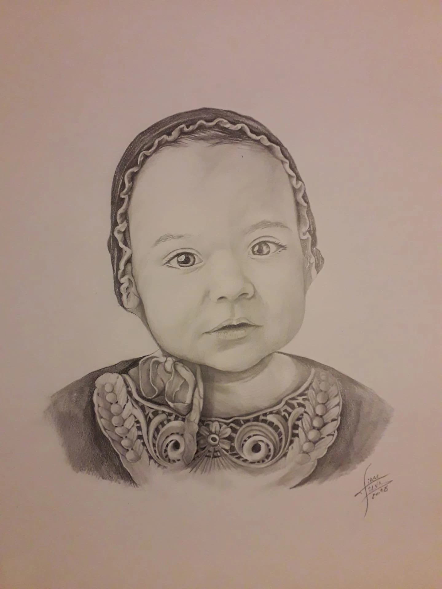 Graphite portrait of a child