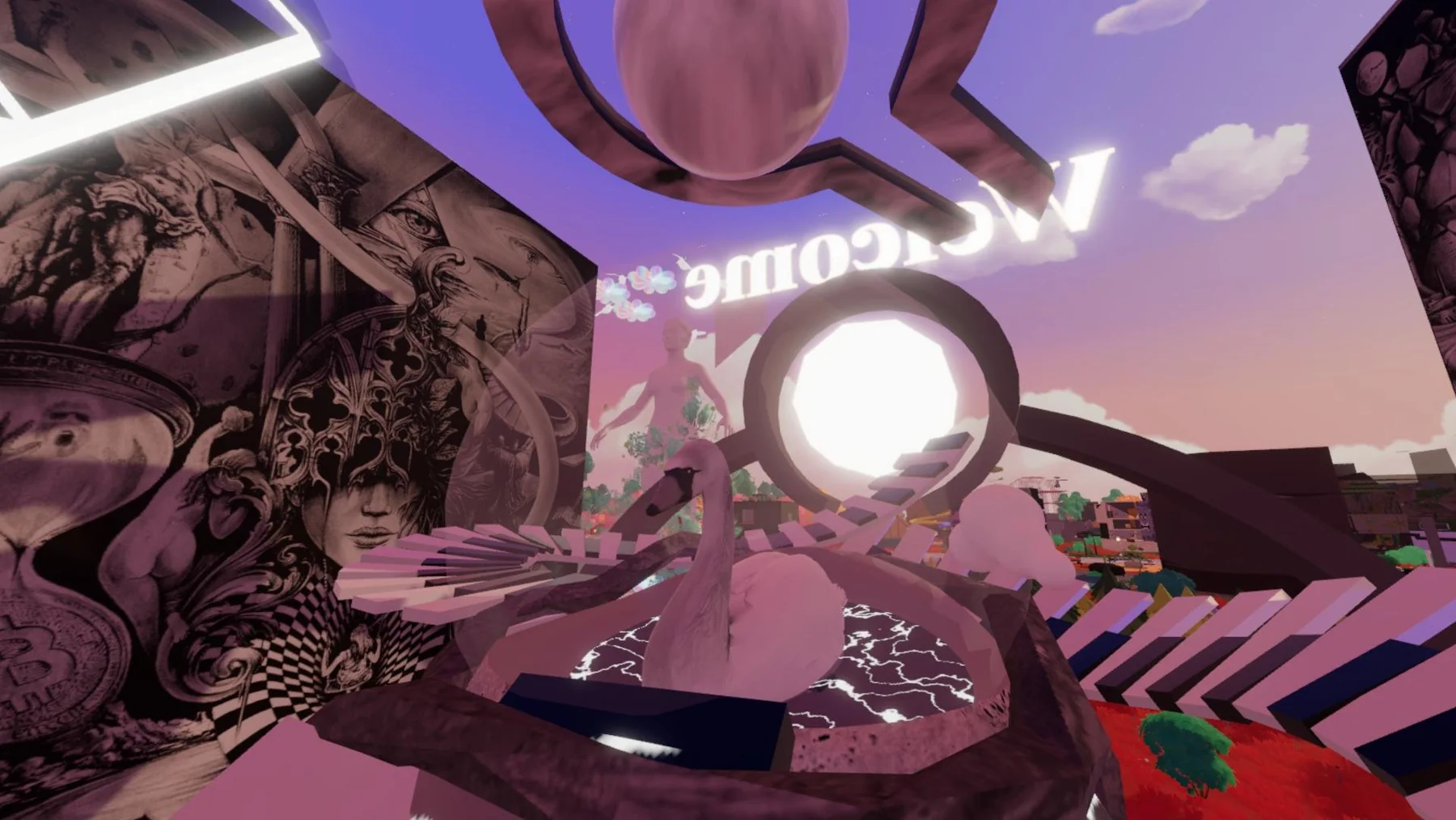 Detail of the Tempus Impromptu Decentraland installation