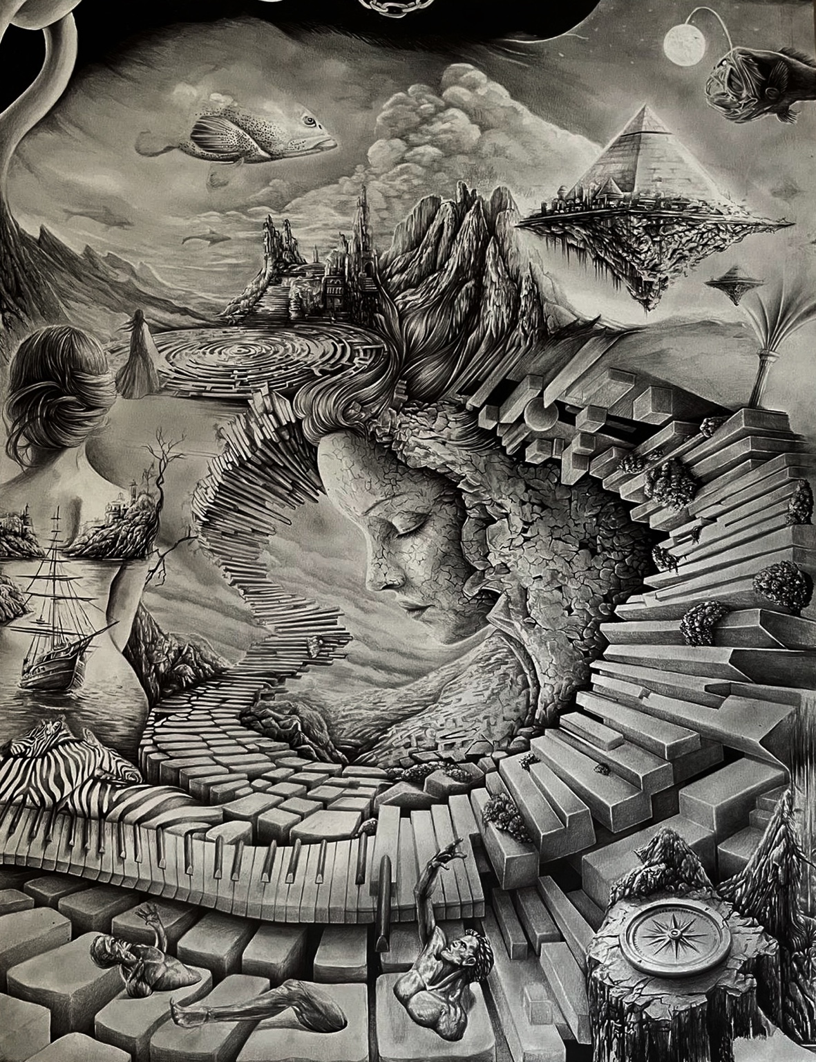 Where the Silence Sleeps, one of two original drawings behind AFTER//LIFE